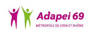 LOGO - Adapei 69 Logo de l'Adapei du Rhône, association départementale de parents et d'amis des personnes handicapées mentales, partenaire du GETH.